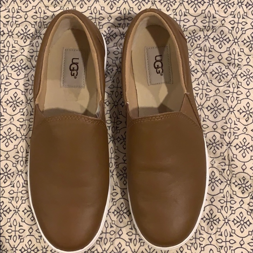 Ugg leather slide ons.